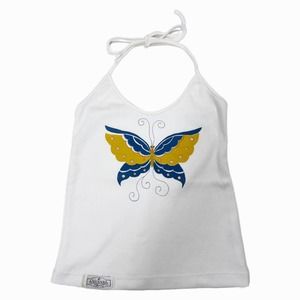 Vintage Y2K Butterfly Halter Top XS/S Retro Trendy